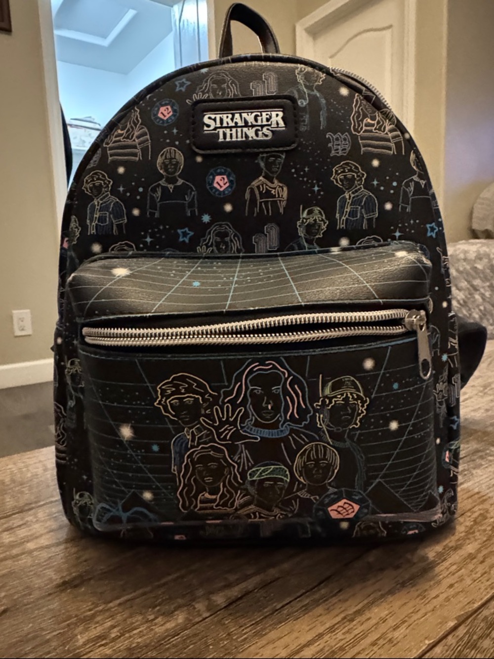 Funko Stranger Things Black Mini Backpack with Neon Outline Graphics